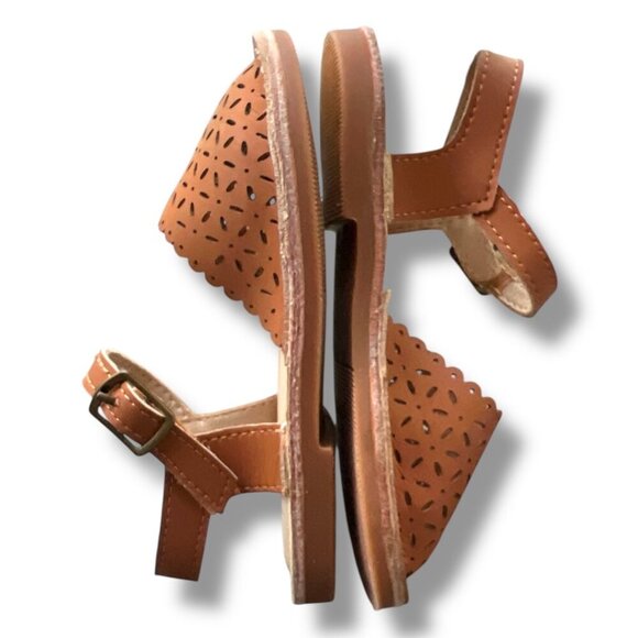 THEE BRON Toddler GIrl's Comfort Sandals Kids Sandals Brown Soft Leather Size 6 - Picture 4 of 9